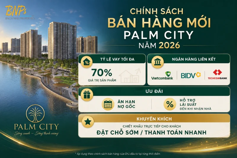 Chi Tiết Chính Sách Bán Hàng Mới Palm City Năm 2026 - Bách Như Properties - BNPs