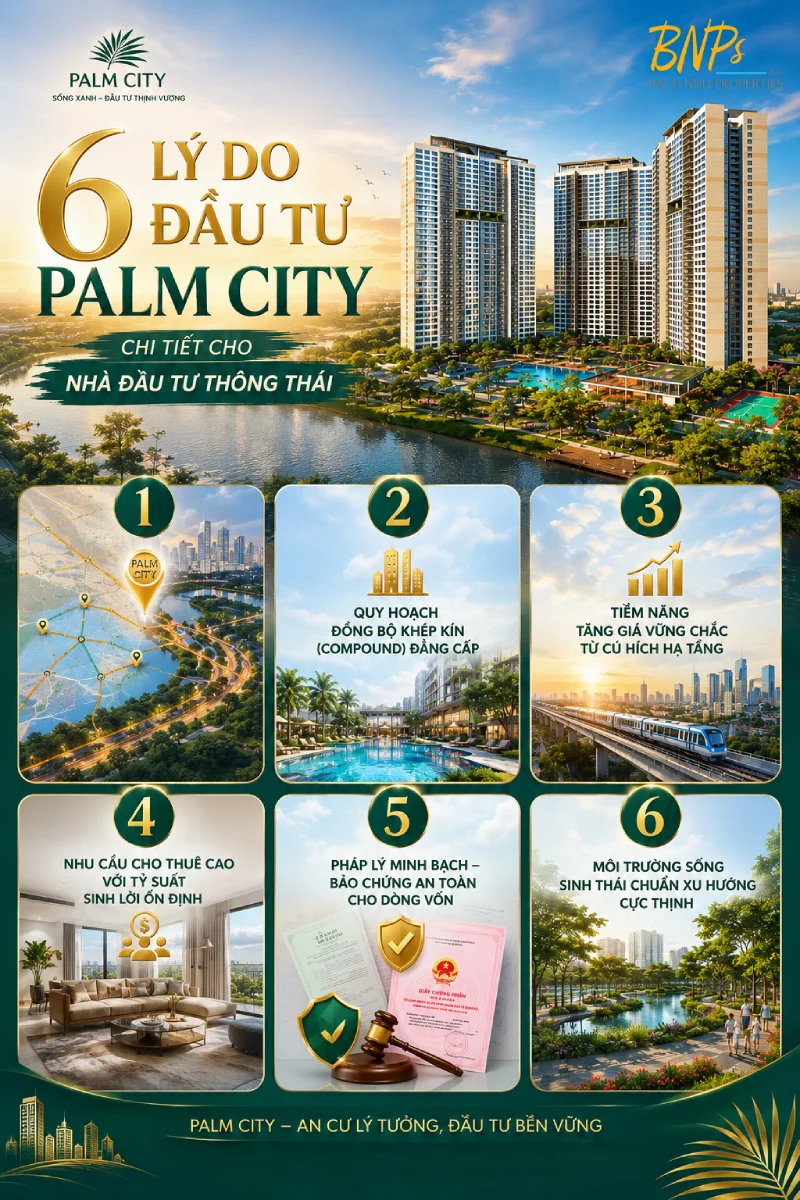 6 Lý Do Đầu Tư Palm City Chi Tiết Cho Nhà Đầu Tư Thông Thái - Bách Như Properties - BNPs