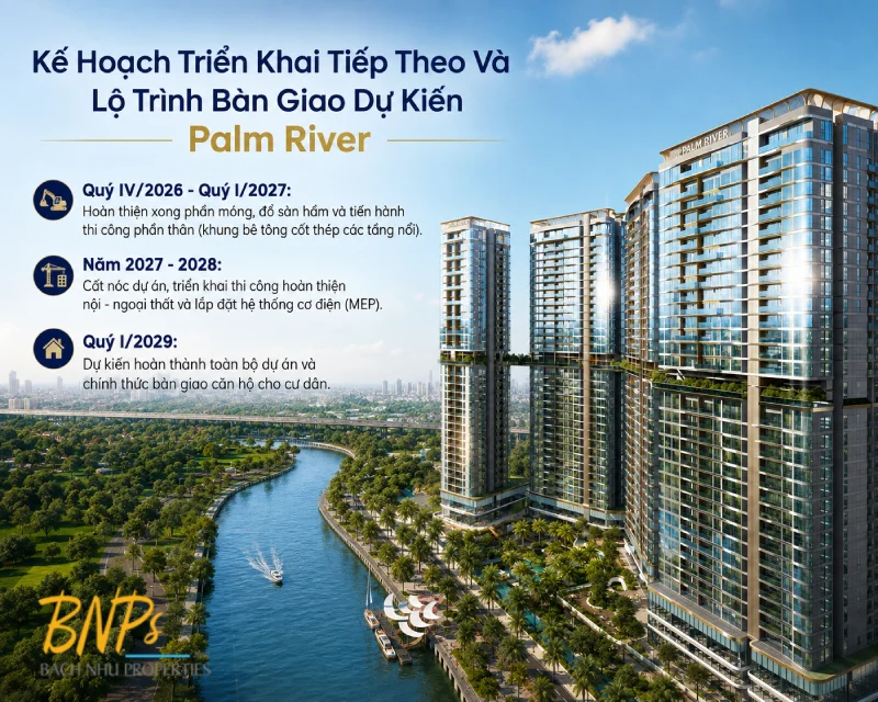 Kế Hoạch Triển Khai Tiếp Theo Và Lộ Trình Bàn Giao Dự Kiến Palm River - Bách Như Properties - BNPs